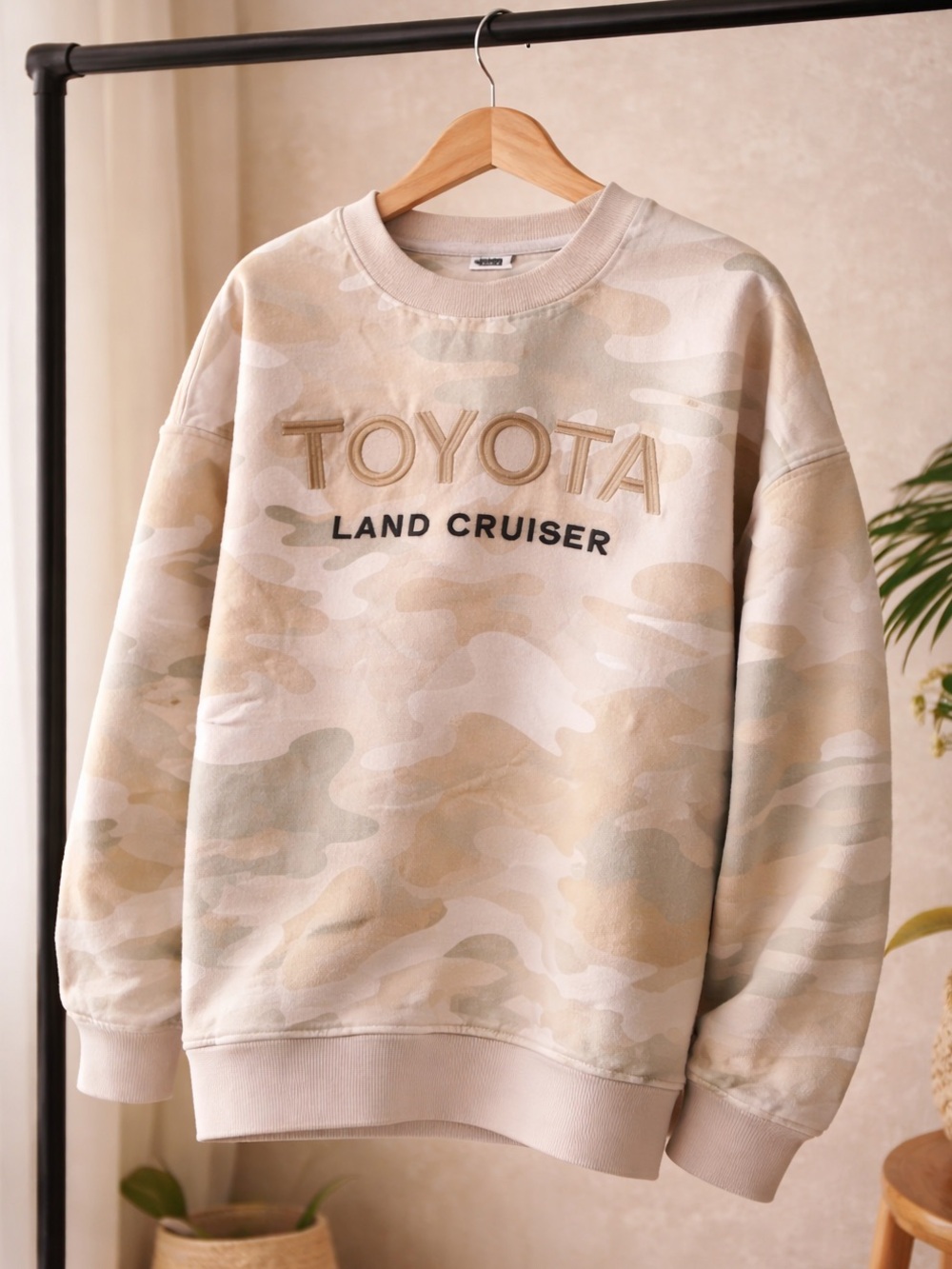 TOYOTA Land Cruiser Beige Camo Crewneck Sweatshirt